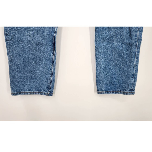 Women's‎ Levis 501 Straight Leg Medium Wash Jeans Distressed Size 27 Button Fly - Picture 7 of 11